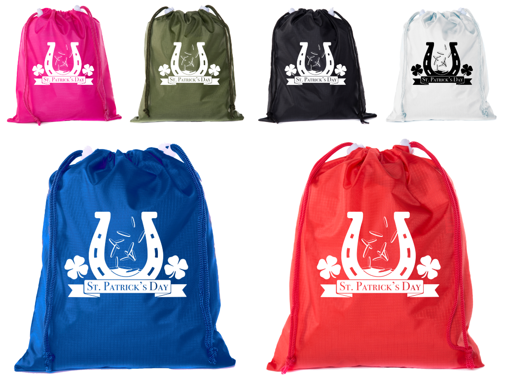 St Patrick's Day Goodie Bags, Mini Drawstring Cinch Sacks, Small Gift